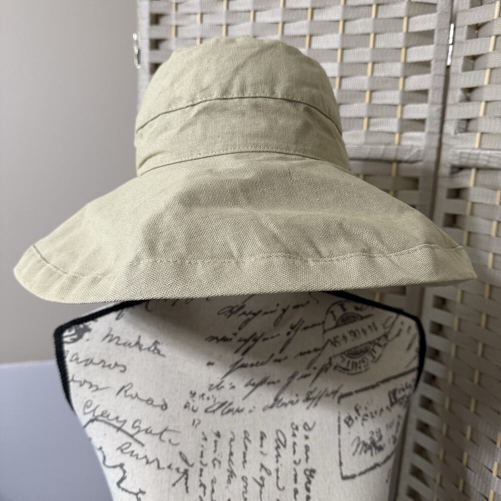 Scala GIANA Big Brim Cotton Bucket Sun Hat Women’s Chino Tan Adjustable Ties NEW - Picture 3 of 10